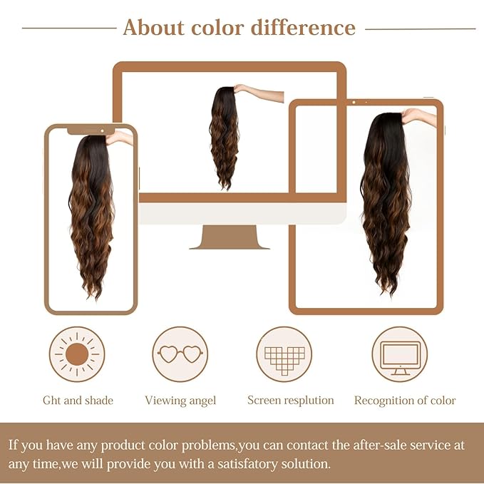 26 inch Lace Hairline Brown Mixed Highlight Wigs for Women, Middle Part Long Curly Wig Heat Resistant Synthetic Hair Looking Natural, Fiber Wig for Daily Party Use