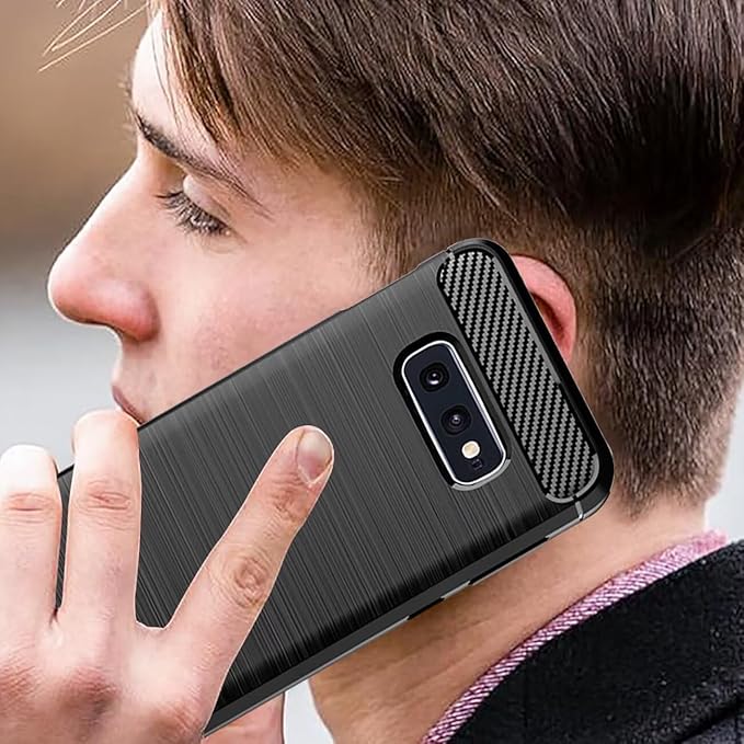 for Samsung Galaxy S10 Phone case, Shockproof, Scratch Resistant Carbon Fiber Jacket, Soft TPU, for Galaxy S10 case (Black)
