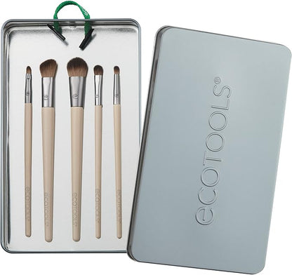 EcoTools Daily Defined Eye Makeup Brush Kit, Travel Friendly, Versatile Eye Makeup Looks, Convenient Makeup Tools On-The-Go, For Eyeshadow & Eye Liner, Eco-Friendly Makeup Brushes, 5 Piece Set