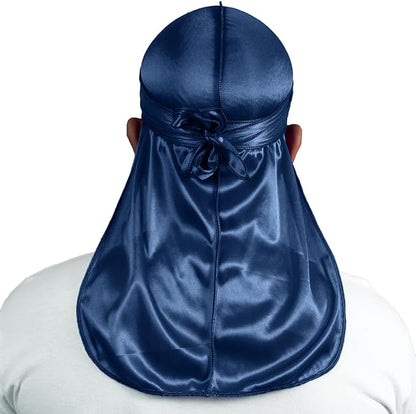 4PCS Silky Durags for Men Women 360 Waves with 1 Wave Cap, Silky Satin Durag Extra Long Tails