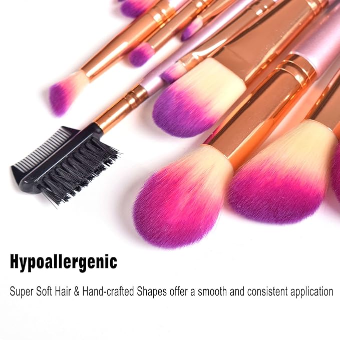 JAF Makeup Brush Set Professional 26 Pcs Synthetic Make Up Brushes with Case Bag