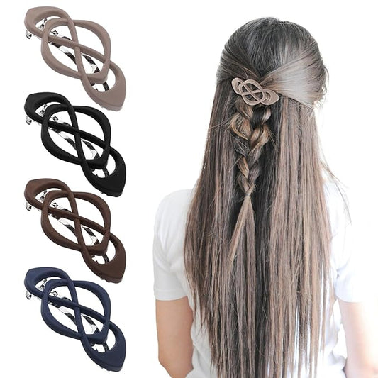 4Pcs Hair Barrettes for Women Flat Hair Clips French Hair Claw Clips for Girls Vintage Hair Clicps for Thick Thin Long Short Hair Stylish Hair Accessories for Women Gifts