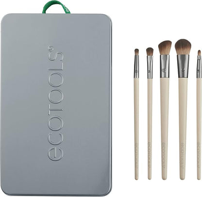 EcoTools Daily Defined Eye Makeup Brush Kit, Travel Friendly, Versatile Eye Makeup Looks, Convenient Makeup Tools On-The-Go, For Eyeshadow & Eye Liner, Eco-Friendly Makeup Brushes, 5 Piece Set