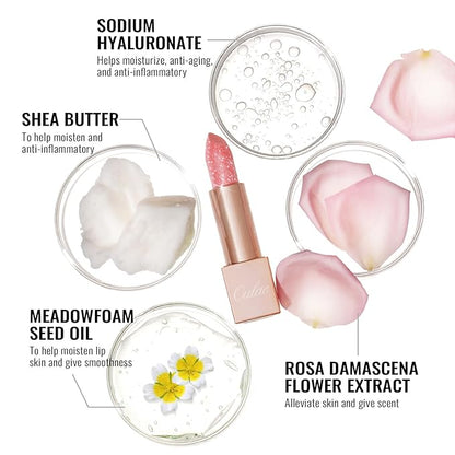 Oulac Moisture Lipstick Set 3PCS - Infinity High Shine Finish, Hydrating Vegan Lipstick Infused with Damask Rose Oil for All-Day Comfort, Gluten-Free, PG09+PG11+PG14