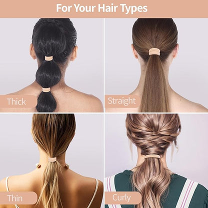150 Pcs Elastic Hair Ties No Damage for Thick & Thin Hair, Ponytail Holders, Elastics, Soft Pony Tails Bands for Women, Blonde