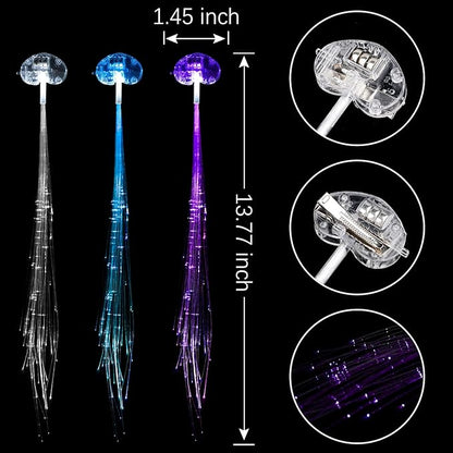 25 Pack Led Light Up Fairy Hair Accessories Braid Extension Clips for Women Girls, Glow in the Dark Party Favors Supplies Neon Rave Accessories Wig for Festival Halloween Christmas Birthday
