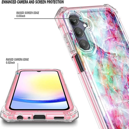 Designed for Samsung Galaxy A25 5G Case, Slim Stylish Full-Body Protective Shockproof Rugged Bumper Cover with Built-in Screen Protector (Marble Fantasy)