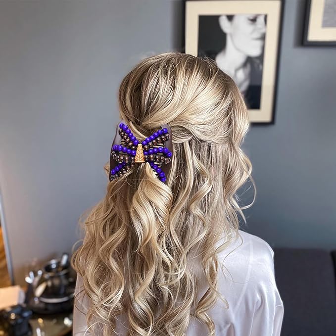 5 Pieces Stretchy Magic Hair Accessories: Adjustable Elastic Comb Clips, Vintage Bun Makers for Women, Girls, No Crease Pins for Curly, Thick, Wavy Hair or Ponytails