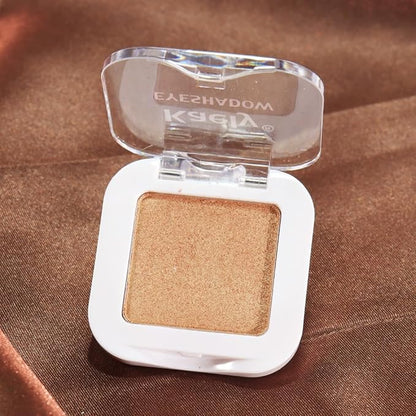 evpct Golden Shimmer Single Eye shadow Palette Makeup for Older Women, Bronze Glitter Sparkly Cream Eye Shadow Palette Brightener for Older Women, High Pigment Waterproof Monochrome Mini Eyeshadow