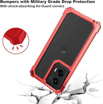 Ailiber for Motorola G Stylus 5G 2024 Phone Case, Clear Case with Screen Protector, Dual Layer Shockproof Bumper, Transparent [Anti Yellowing], Cell Phone Cover for Moto G Stylus 5G 2024-Red