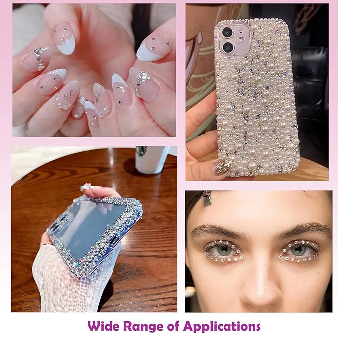 NOOEPC 660Pcs Face Gems Hair Gems, Self-Adhesive Face Jewels Eye Jewels Rhinestones 3/4/5/6 mm DIY Face Gems Stick on, Hair Body Rhinestones Gems Rave Accessories for Face Eyes Makeup Body, Crafts