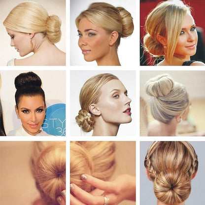 Beauty Small Hair Bun Maker - 2 Pieces Magic Styling Twist Ring Doughnut Chignon for Kids Ballet (Brown)