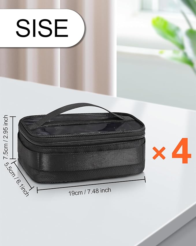 MONSTINA Rolling Makeup Train Case with Eight Small Makeup Bag, Makeup Case for Hairstylist,Makeup Artist Trolley Travel Makeup Case with Adjustable Divider (Black)