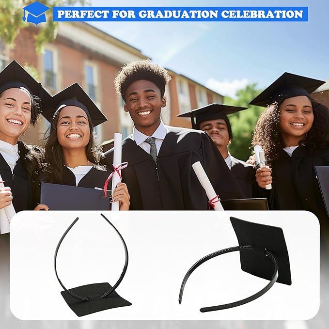 2 Pcs Graduation Cap Headband, Anti-fall Firm Hair Band for Graduation Cap, Hat Insert Accessories for Graduates, Students, Women, Girls