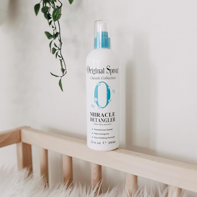 Original Sprout Miracle Detangler Spray, Lightweight Non-Greasy Leave-In Conditioner Spray for All Hair Types, Smooths, Softens & Detangles, Vegan, Cruelty-Free, Safe for Kids & Adults, 12 fl oz