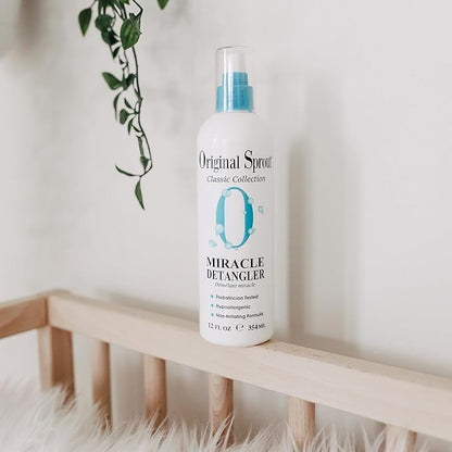 Original Sprout Miracle Detangler Spray, Lightweight Non-Greasy Leave-In Conditioner Spray for All Hair Types, Smooths, Softens & Detangles, Vegan, Cruelty-Free, Safe for Kids & Adults, 12 fl oz