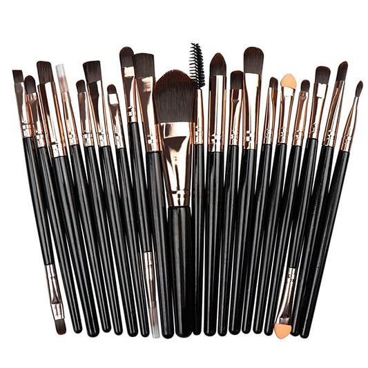 20Pcs Makeup Brushes Set Eyeshadow Eyeliner Eyelash Foundation Powder Lip Eye Make Up Brush Cosmetic Beauty Tool Kit (Black)