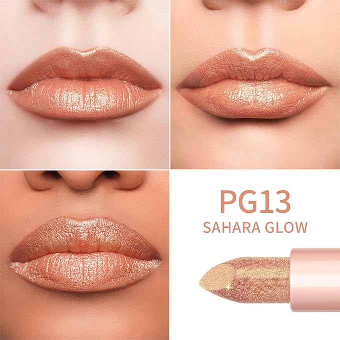 Oulac Moisture Lipstick Set 3PCS - Infinity High Shine Finish, Hydrating Vegan Lipstick Infused with Damask Rose Oil for All-Day Comfort, Gluten-Free, PG10+PG12+PG13