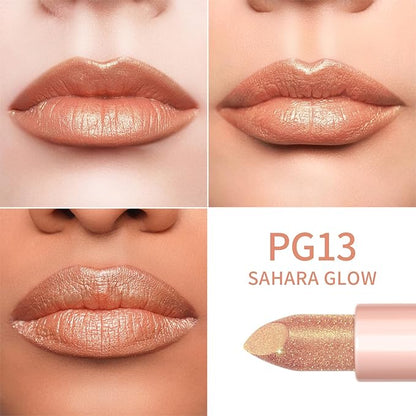 Oulac Moisture Lipstick Set 3PCS - Infinity High Shine Finish, Hydrating Vegan Lipstick Infused with Damask Rose Oil for All-Day Comfort, Gluten-Free, PG10+PG12+PG13