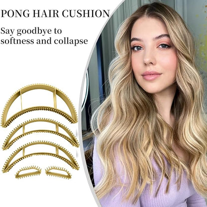 5 Pc Bump It Hair Accessory - Bump It Up Headband & Clips for Volume (Yellow)