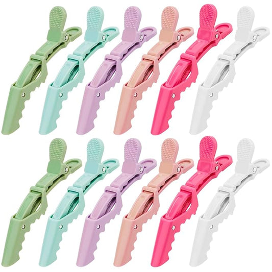 12Pcs Alligator Clips for Hair Sectioning and Styling - Style A Professional Hair Accessories for Salon and Home Use