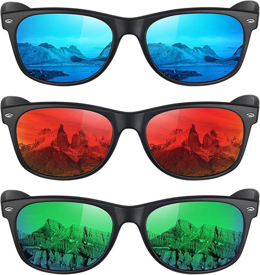MEETSUN Classic Polarized Sunglasses for Women Men Trendy Retro Sun Glasses for Driving UV Protection (3 Pack)