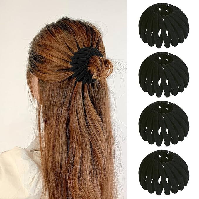 Bird Nest Magic Hair Clips - 2025 New Hair Accessories for Women Thick or Thin Hair, Expandable Hair Bun Makers Plastic Hair Barrettes Hair Scrunchies Lazy Birds Nest Plate Hairpin