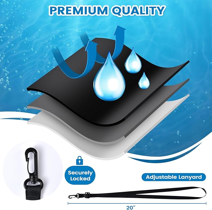 2 Pack Waterproof Phone Pouch, Universal Waterproof Phone Case with Lanyard for iPhone 15/14/13/12/12 Pro Max/Galaxy 21 up to 7.5", IPX8 Waterproof Case Cellphone Dry Bag for Beach Swimming Travel