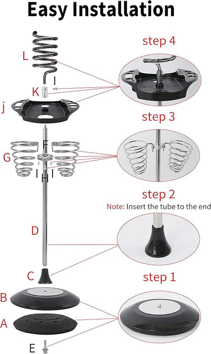 Hair Dryer Stand,Twisty Style Acrylic Top Holder,Hair Styling Appliances with Tray Two Spiral Holders and Heavy Base for Hair Dryer,Flat Iron,Curling Stick,Hair Straightener,Brush (crystal)