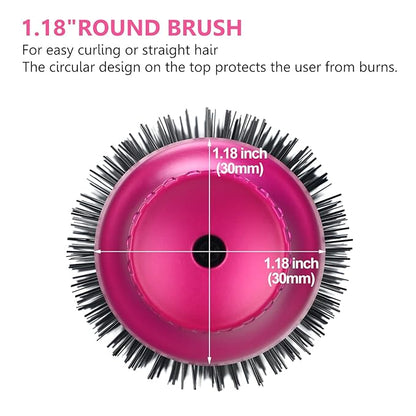 Aima Beauty One Step Hair Dryer & Volumizing Hot Air Brush, Ceramic Straightener Brush, Curler & Hot Comb 4 in 1 Salon Ionic Hair Brush, Rose Pink