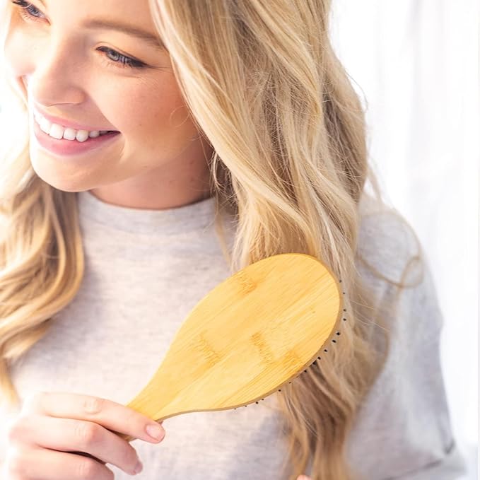 Boar Bristle Hair Brush - Smoothes & Detangles All Hair Types, Hairbrush for Women, Men & Kids, Brush for Thick Hair, Distributes Oils for Natural Shine & Stimulates Scalp