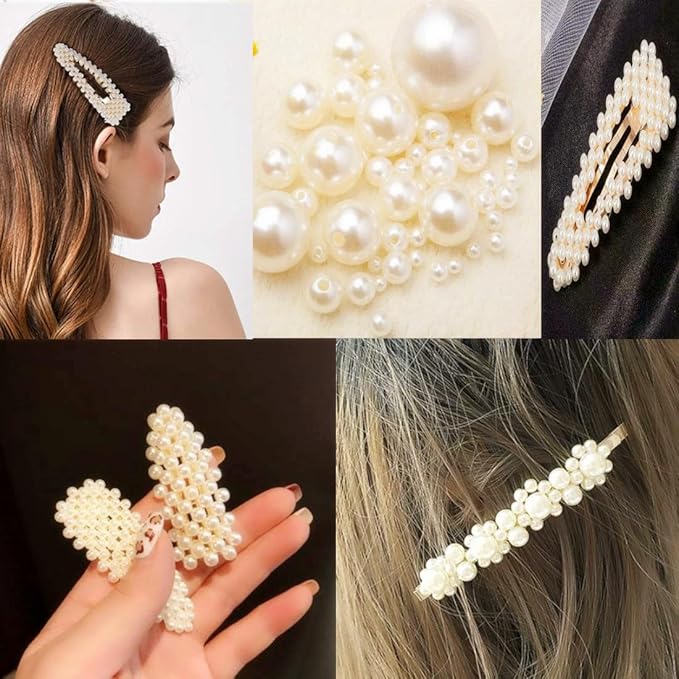 Gold and Silver 31 Pcs Hand-made line styles Pearl Hair Clips for Women Girls, Hair Accessories Pearl Hair Clips for Party Wedding Daily