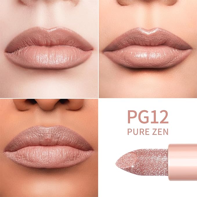 Oulac Moisture Lipstick Set 3PCS - Infinity High Shine Finish, Hydrating Vegan Lipstick Infused with Damask Rose Oil for All-Day Comfort, Gluten-Free, PG10+PG12+PG13