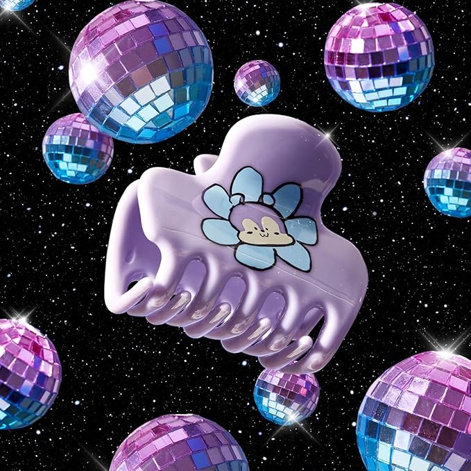 Kitsch BT21 Recycled Plastic Puffy Medium Hair Clips for Women, Claw Clips for Thin and Short Hair
