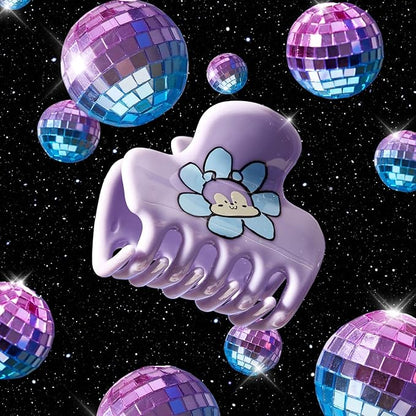 Kitsch BT21 Recycled Plastic Puffy Medium Hair Clips for Women, Claw Clips for Thin and Short Hair