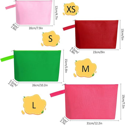 10 Pieces Cotton Canvas Makeup Bag with Bottom and Strap, Multi-Purpose Cosmetic Bag with Zipper Travel Toiletry MN-WB07 Wb07