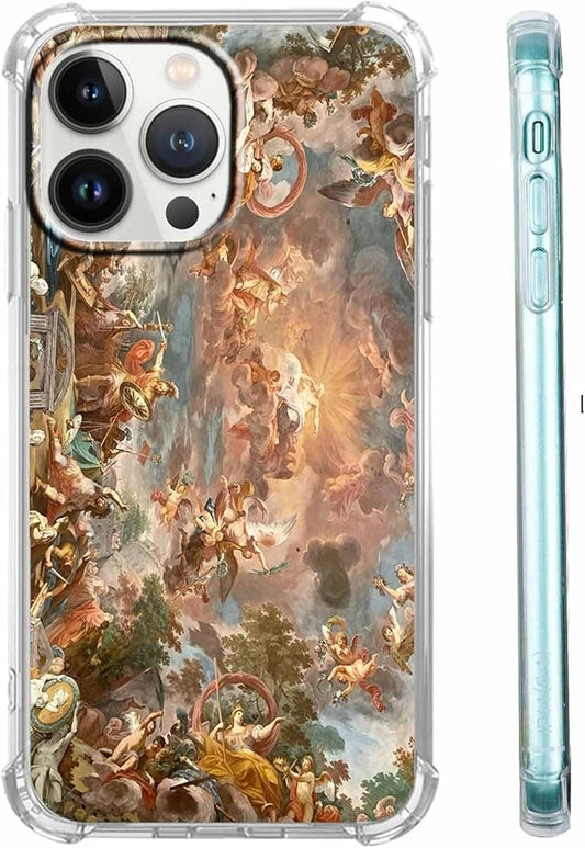 Case for iPhone 14 Pro with Renaissance Art Design,Aesthetic Classical Angel God Painting,Unique Soft TPU Protective Phone Cover(14pro,Gods)
