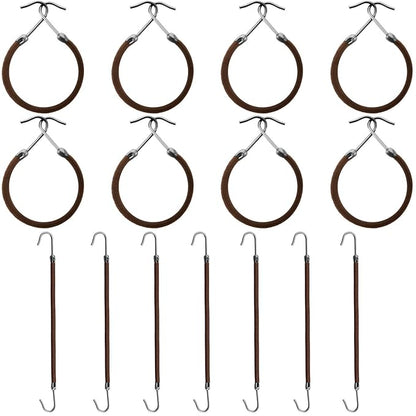 15 Pieces Elastic Hook Hair Tie Styling Ponytail Holder Hooks Cord for Curly Long Hair(Brown)