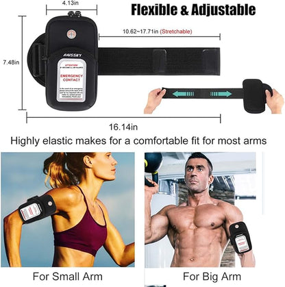 Cell Phone Pouch Running Armband Case for iPhone 15 14 13 12 11 Pro Max XS XR X 8 7 Plus Samsung S22 S21 up to 6.9", Running Phone Holder Sports Arm Bands for Walking Gym Exercise Fitness