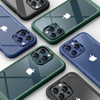 Miracase Designed for iPhone 12 Pro Max Case, Full Body Rugged Case with Built-in Touch Sensitive Anti-Scratch Screen Protector, Soft TPU Case Compatible with iPhone 12 Pro Max 6.7", Dark Green