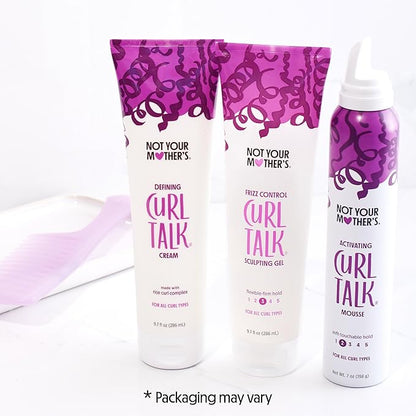 Not Your Mother's Curl Talk Defining Cream, Frizz Control Styling Gel, & Curl Activating Mousse (3-Pack) - Maximize Definition & Control Frizz