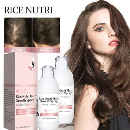 2PCS Rice Nutrient Oil-Free Scalp Care Spray, Rice & Ginger Root Treatment for All Hair Types, Hygienic 1.69 Fl Oz x 2