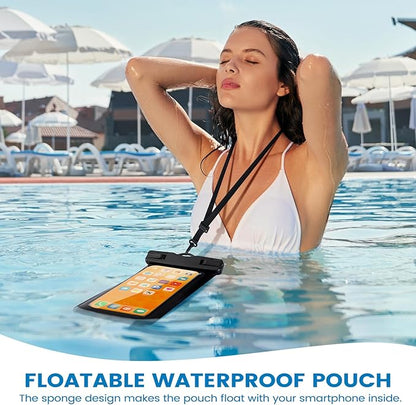 2 Pack Waterproof Phone Pouch, Universal Waterproof Phone Case with Lanyard for iPhone 15/14/13/12/12 Pro Max/Galaxy 21 up to 7.5", IPX8 Waterproof Case Cellphone Dry Bag for Beach Swimming Travel