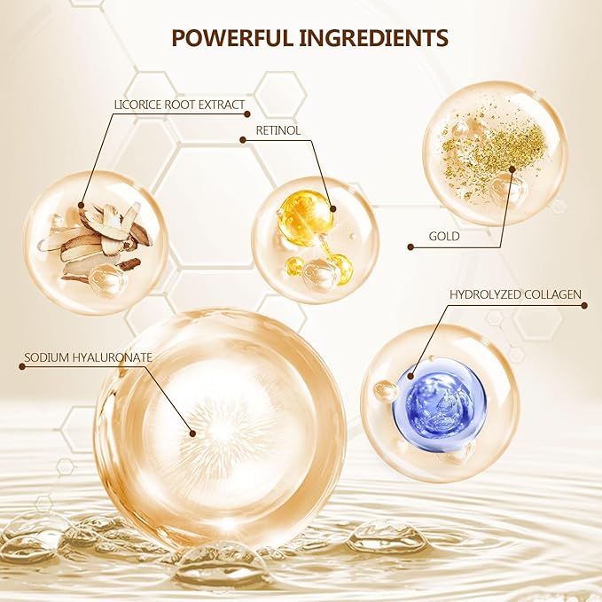 24K Gold Eye Mask 60Pcs, 5 Portable Golden Collagen Under Eye Patches, 30 Pairs Women Men Hydrating Undereye Gel Pads for Dark Circles Puffy Eyes Puffiness Wrinkle Eye Bag Treatment