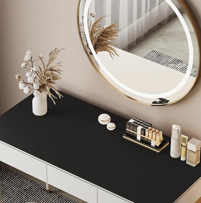39.37"" * 15.7"" Large Makeup Mat for Vanity Top Protector,Cover Work Table Waterproof, Non-Slip Pad for Makeup Vanity. (Black)