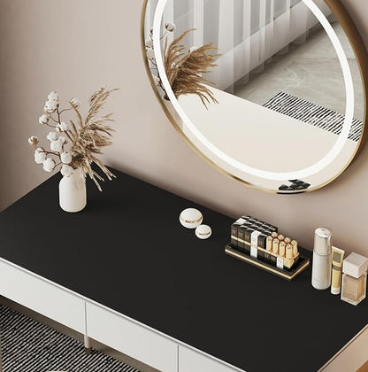 39.37"" * 15.7"" Large Makeup Mat for Vanity Top Protector,Cover Work Table Waterproof, Non-Slip Pad for Makeup Vanity. (Black)