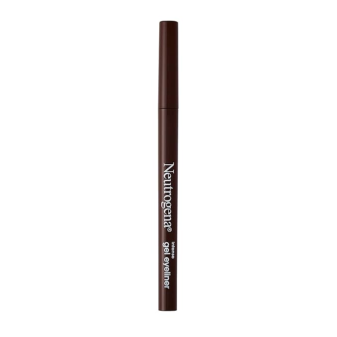 Neutrogena Intense Gel Eyeliner with Antioxidant Vitamin E, Smudge- & Water-Resistant Eyeliner Makeup for Precision Application, Dark Brown, 0.004 oz
