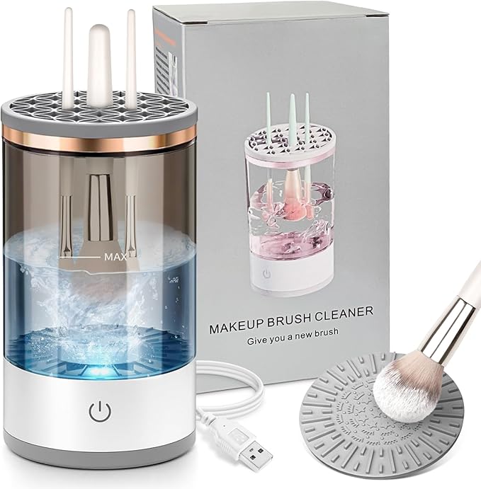 Electric Makeup Brush Cleaner, Quick Efficient Machine for Deep Cleaning All Types of Brushes, Portable Compact Design for Travel Home Use, for Makeup Lovers & Professionals