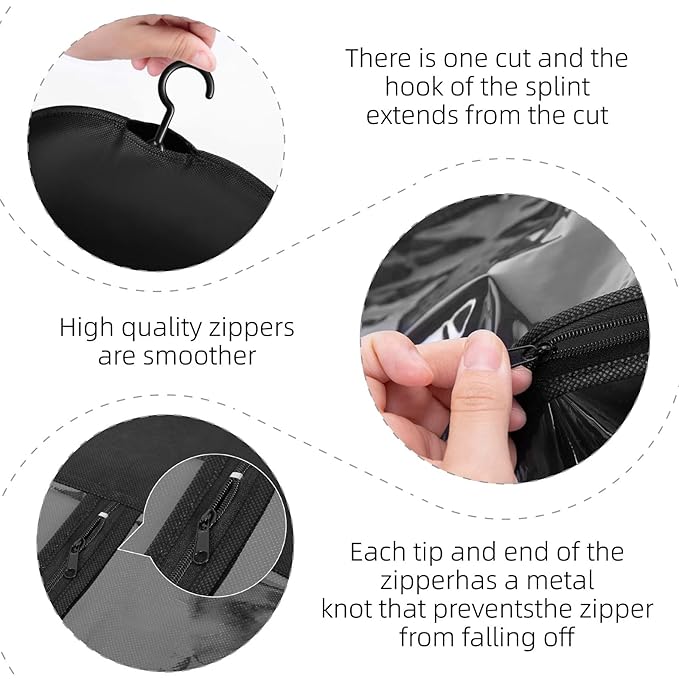12PCS Hair Extension Holder Wig Storage for Multiple Wigs Holder Wig Bags Storage with Hanger Hair Extension Storage Wig Hanger for Multiple Wigs Hair Extensions, Wigs & Accessories (BLACK)