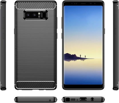 for Samsung Galaxy Note8 Phone case, Shockproof, Scratch Resistant Carbon Fiber Jacket, Soft TPU, for Galaxy Note8 case (Black,)